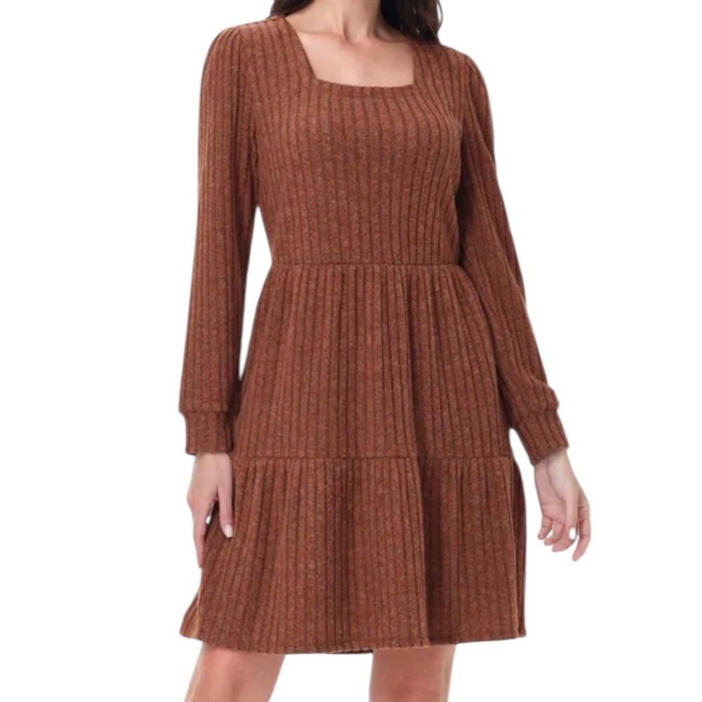 Frye Women's Ribbed Dress Soft Stretch Knee Length Size Medium 8-10
